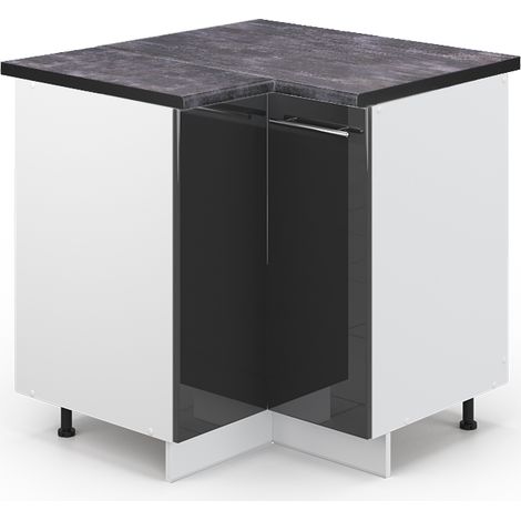 Mobile ad angolo cucina Fame-Line, Antracite lucido, 80.5 cm , PL Antracite, Vicco (1/5)