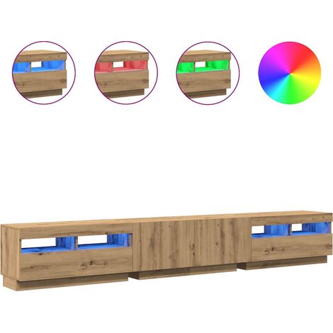 Mobile TV Armadietto TV Mobile Porta TV con LED Artigianale 260x35x40 cm Multistrato (1/5)