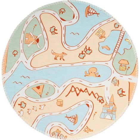 Tapis Rond Enfant Imprimé "Bambini IV" 160cm Multicolore (1/5)