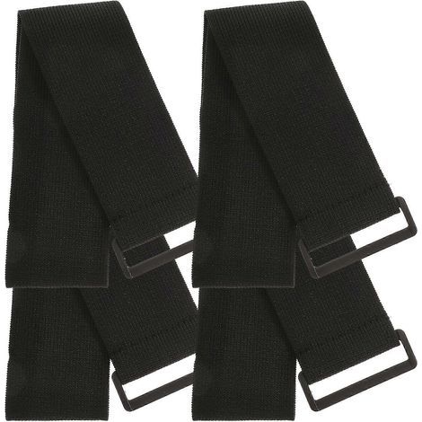 Lot de 4 sangles auto-agrippantes élastiques, sangles multi-usages et sangles de serrage réutilisables-50X5X0.5CM-Black (1/4)