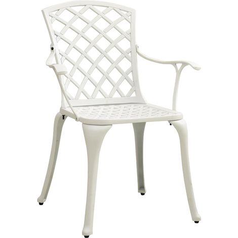 Maison Exclusive - 3-tlg. Bistro-Set Aluminiumguss Weiß (1/5)
