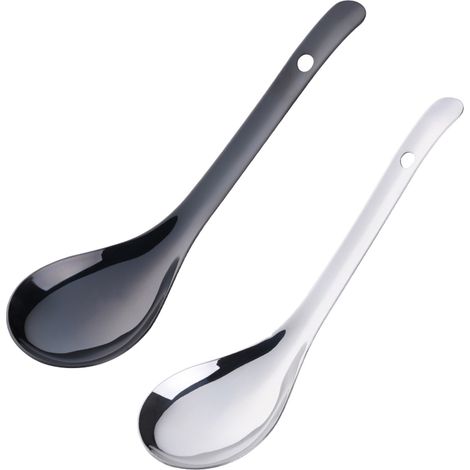 Cuillères de service en acier inoxydable (grand format), couverts de table, ustensiles de service, cuillères à soupe pour buffet et banquet (lot de 2) (1/5)