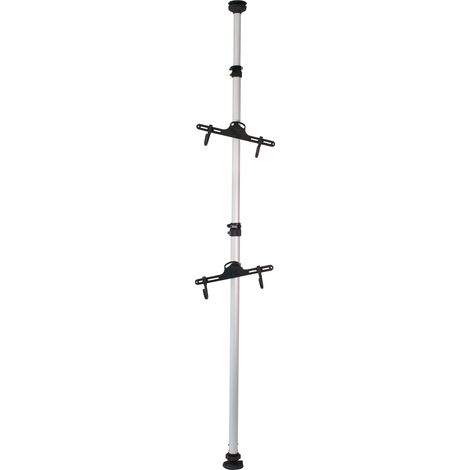 Soporte de bicicletas telescópico para 2 bicis de 20 kg para ahorro de espacio ajustable entre 160-340 cm con brazos de apoyo 360° (1/5)