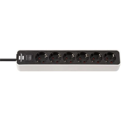 Ecolor multi-bases noir et blanc au design compact (6 prises) BRENNENSTUHL 1153260020 (1/4)
