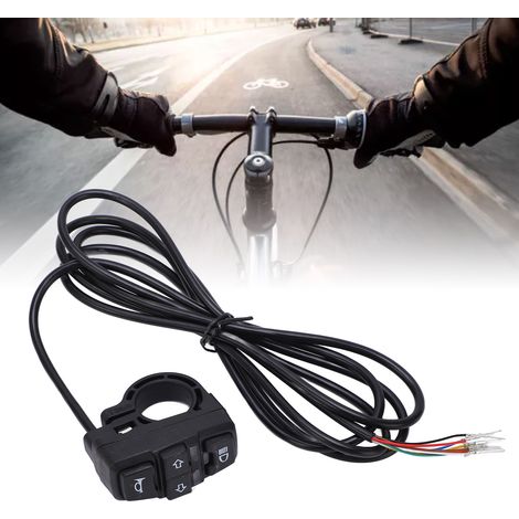 Interrupteur Lumière Vélo 3 en 1 avec Klaxon et Clignotant pour VTT et Scooter Électrique (1/5)