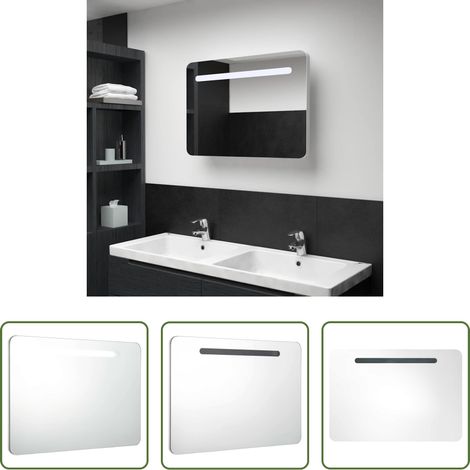 vidaXL LED-Beleuchtung - LED-Spiegelschrank 80x9,5x55 cm (1/5)