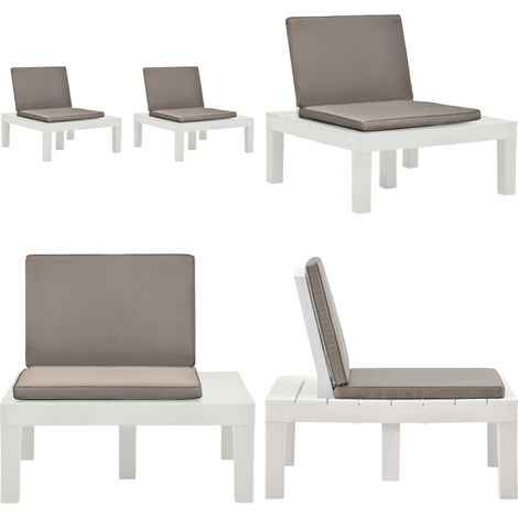 Chaises de salon de jardin et coussins lot de 2 Plastique Blanc - Chaise De Jardin - Fauteuil De Jardin - Mobilier De Jardin - Ensemble De Chaises De Jardin - Chaises En Plastique - Home & Living (1/5)