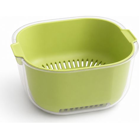 panier égouttoir de cuisine vert à double paroi modele 6 (1/5)