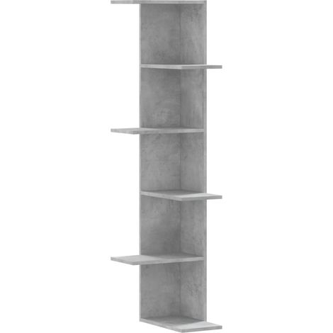 Maison Exclusive - Wand-Eckregal Betongrau 36,5x36,5x140 cm Holzw