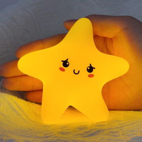 Sternen-Nachtlicht für Kinder, Dimmfunktion per Berührung, Nachttischlampe für Kinder, Babyzimmer-Dekoration, wiederaufladbares magnetisches Wand-Nachtlicht (1/5)