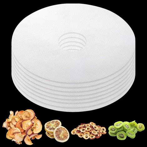 Kaelt - Sollbry Lot de 8 feuilles de déshydrateur rondes en silicone de 33 cm, tapis vapeur réutilisables, film en maille anti-adhésif, tapis déshydrateur de fruits pour sèche-linge à fruits (1/5)