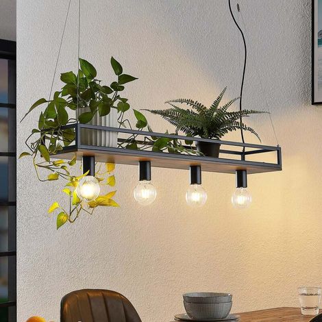 [GEBRAUCHT] B-Ware Lindby Hängelampe Hängeleuchte Kirista LED Pendelleuchte Lampe schwarz Holz (1/2)
