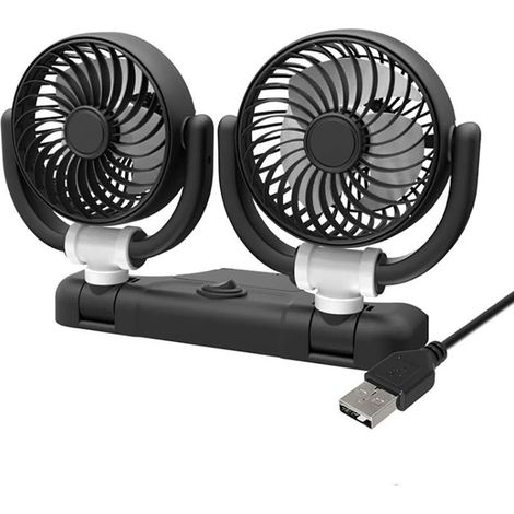 Ventilateur USB Voiture Rotatif 360° – 2 Vitesses Pour Berline (1/5)