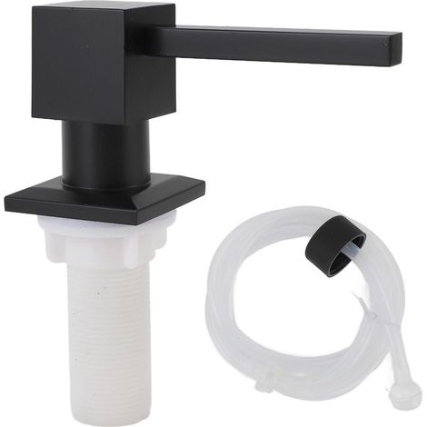 Distributeur de savon pour évier de cuisine, pompe à vaisselle carrée en alliage de Zinc avec Kit de tubes d'extension en Silicone. (1/5)