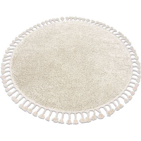 Teppich BERBER 9000 Kreis sahne Franse berber marokkanisch shaggy beige rund 120 cm