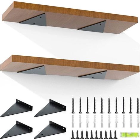 Floating shelf brackets, invisible triangular wall shelf brackets, metal wall shelf supports for shelves (1/5)