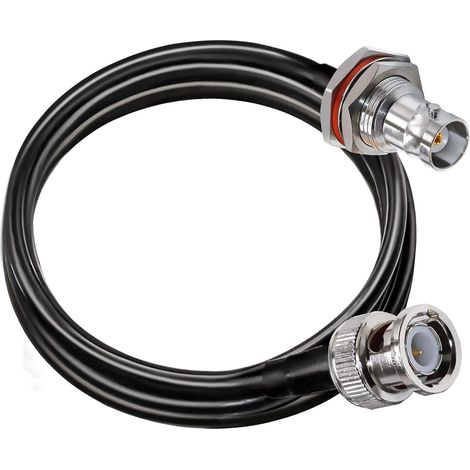 Câble de raccordement BNC RG58 BNC mâle à BNC femelle cloison câble coaxial 2M extension d'antenne Wifi pour système de vidéosurveillance sécurité radio (1/5)