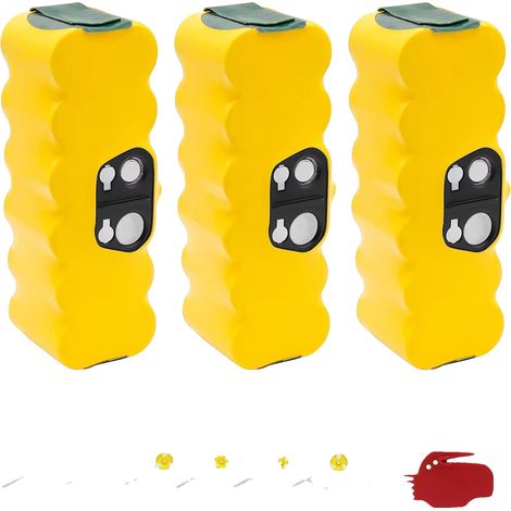 Batería de 6000 mAh de capacidad, compatible con la serie iRobot Roomba, 3BAT con CA, 14,4 V (1/2)
