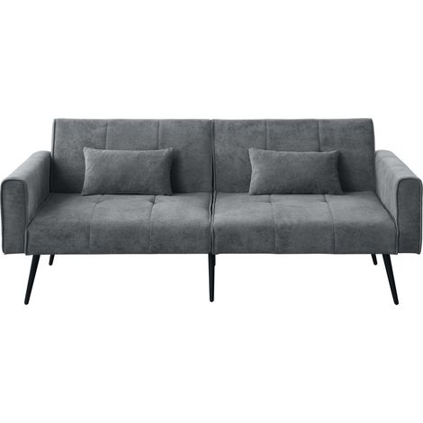 CHICFURN Divano letto 175x71 cm in tessuto grigio, schienale regolabile (1/5)