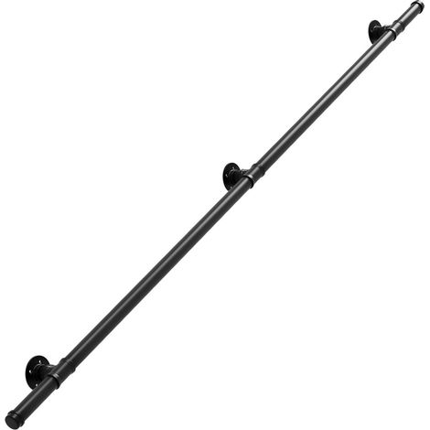 SWANEW Rampa per scale a muro 200cm Corrimano in acciaio al carbonio Supporti a muro per bambini più grandi Indoor Outdoor (1/5)