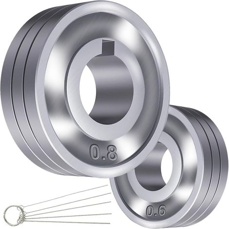 Dévidoir de fil MAG pour SSJ-29A SSJ29 Dévidoir de fil MIG MAG pour soudeurs Guide d'équipement Rouleau en acier à rainure en U, 1 x molette 0.6/0.8mm, 1 x molette 0.8/1.0mm (2 Pcs) (1/5)