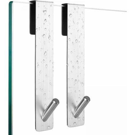 Shower hooks, set of 2 hooks, for shower walls, no drilling required, with foam protection, stainless steel towel hooks, hooks (1/4)