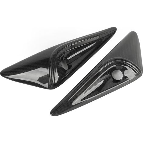 Lot de 2 caches de ventilation pour caméra de garde-boue latéral, finition fibre de carbone résistante aux UV, pour Tesla Model S 2023+, brillant (1/5)