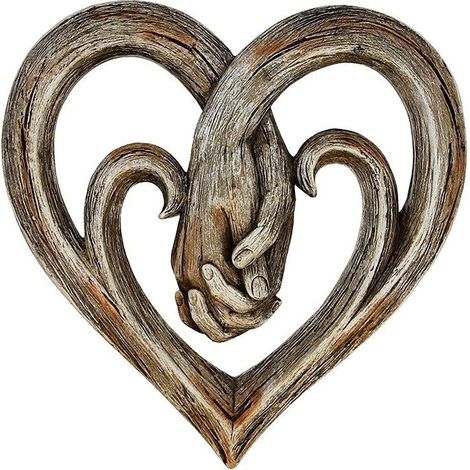 Decorazione murale a forma di cuore, decorazione murale unica, scultura d'amore, aeroplanino di legno piatto, amore eterno (1/5)