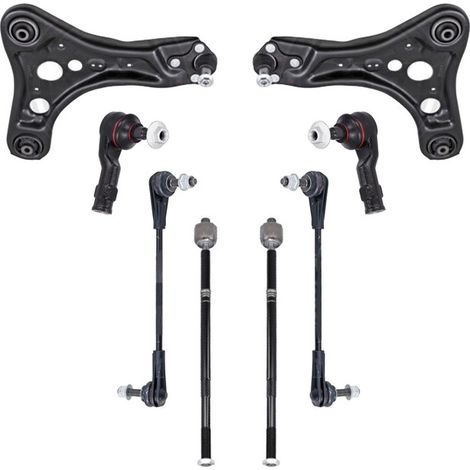KIT BRACCIO OSCILLANTE 8 PEZZI COMPATIBILE CON SKODA ENYAQ iV SUV (5AZ) 50 / Kit Sospensione Completo OE/OEM / Bracci Oscillanti + Testine Sterzo / Sostituzione Diretta OEM