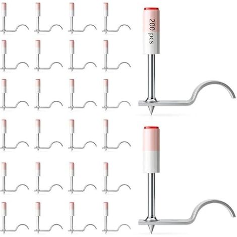 Lot de 200 clous pour pistolet à clouer : clous en acier haute résistance pour béton et acier 7,3 mm Mini cloueuse manuelle Idéal pour les conduits de câbles au plafond et la fixation murale