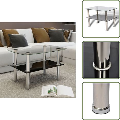 Couchtisch mit Ablage Glas - Couchtisch - Glastisch - Wohnzimmerschmuck - Sideboard - Esszimmertisch (1/5)