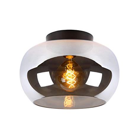 Lucide plafoniera Judi vetro metallizzato grigio E27 (1/4)