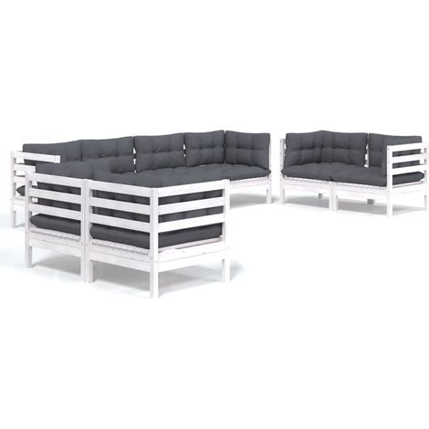 Maison Exclusive - Set Salotto da Giardino con Cuscini 8 pz Legno Massello di Pino (1/5)