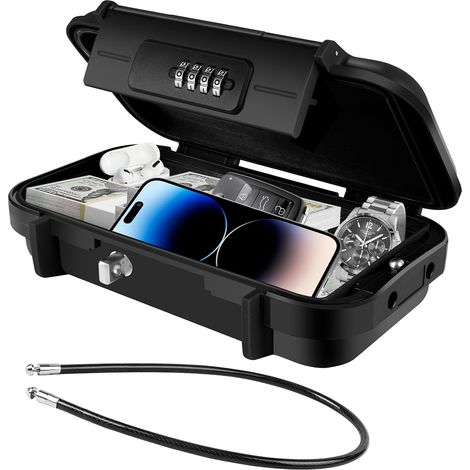 Coffre-Fort Portable, Mini Boîte de Rangement Étanche, Boîte Rangement de Scellage pour Voyage, étui de Transport pour Téléphone Clé Montres Casque (1/5)