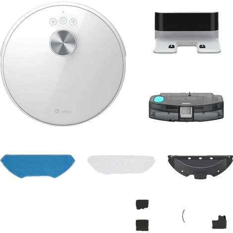 Robot aspirapolvere con navigazione LiDAR, zone di pulizia personalizzabili, colore BIANCO. (1/2)