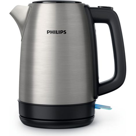 Philips – Hervidor eléctrico 1.7L acero inoxidable 1850-2200W – Calentamiento rápido – Apagado automático – Base giratoria 360°