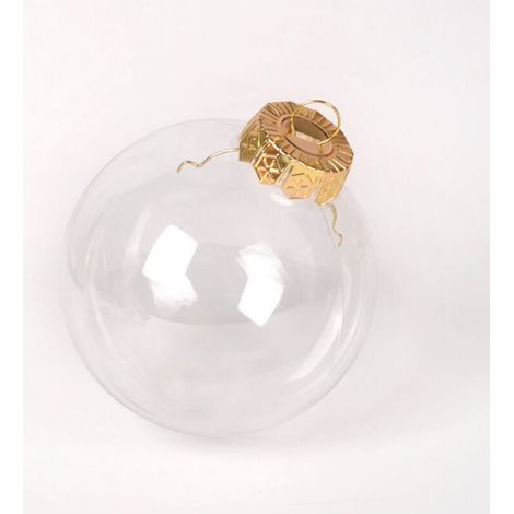 Goldfarbene transparente Weihnachtskugel zum Befüllen, 16er Set Weihnachtskugeln aus Kunststoff, DIY Christbaumkugel aus Acryl, 6 cm Kunststoffkugel für Weihnachtskugeln, Christbaumschmuck oder Hochze (1/4)