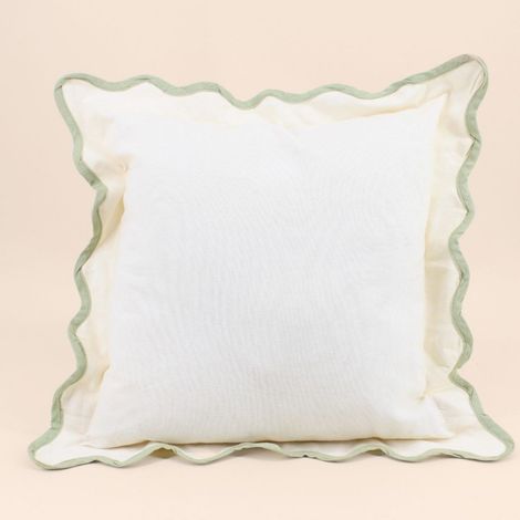 Coussin beige contour vagues 40x40cm (1/5)