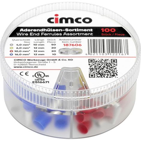 Cimco 187606 Aderendhülsen-Sortiment  Teilisoliert  1 Set