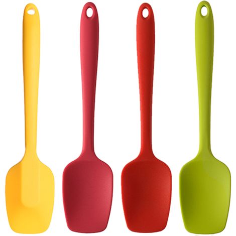 Spatules en silicone, spatules cuillères en caoutchouc résistantes à la chaleur, conception monobloc, sans couture et antiadhésives (1/5)