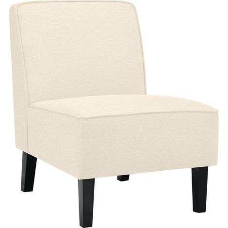 COSTWAY Loungesessel gepolstert, Esszimmerstuhl mit Rückenlehne & Holzbeinen, bis 150 kg belastbar, Polstersessel Akzentstuhl modern, Einzelsofa für Wohnzimmer Esszimmer Büro, 73 x 61 x 80 cm (Beige) (1/5)