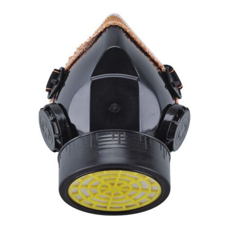 Masque Respiratoire Réutilisable, Protection Masque Filtration Contre Vapeur Toxique, Anti Poussière Anti Gaz Masque Chimique pour Peinture Travaux Bricolage Ponçage (Noir) (1/4)