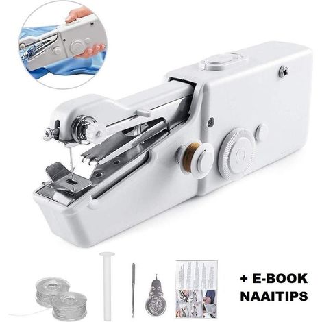 Mini machine à coudre à main - Machine à coudre portable - Couture - Retouches - Ourlets - Tissus variés - Réparations - Sans fil et compacte (1/5)