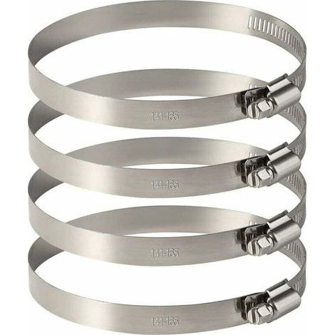 4Pcs 150 mm Collier de Serrage Tuyau Ajustable en Acier Inoxydable Pour Fixer Souples Durites (141mm-165mm) (1/5)