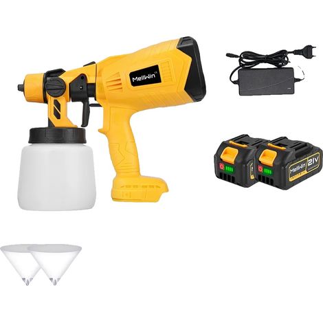 Pistolet à Peinture Électrique, Conteneur de 1000ml, Options de Buse Polyvalentes, 2 Batterie EU Prise (1/2)