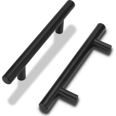 Lot de 15 Poignée de meuble cuisine, Acier inoxydable noir, 64mm entraxe, Pour armoire et tiroir (1/5)