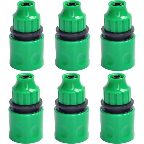 Lot de 6 raccords de tuyau d'arrosage en plastique - Adaptateur de tuyau d'arrosage - Accessoire pour micro-tuyau de 8/12 mm - Système d'irrigation de jardin (vert) (1/5)