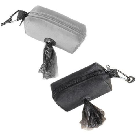 2er-Pack Hundekotbeutelspender, Halter für Haustierkotbeutel, schwarz-grauer Hundekotbeutelträger (1/5)