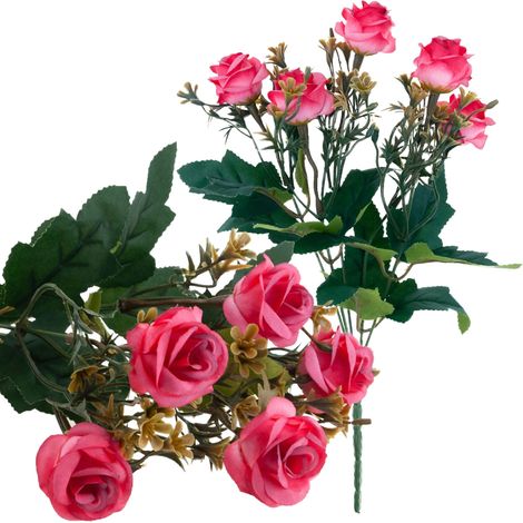 CV35767-MIX ROSE ROSES x5 BOUQUET DÉCORATION ROSES BOUQUET DE ROSES ARTIFICIELLES DÉCORATIVES (1/5)