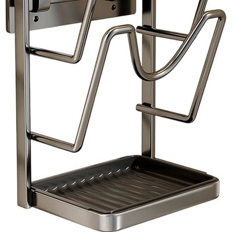 Support de couvercle de casserole Présentoir vertical en acier inoxydable avec plateau d'égouttement amovible Pour spatule (1/5)